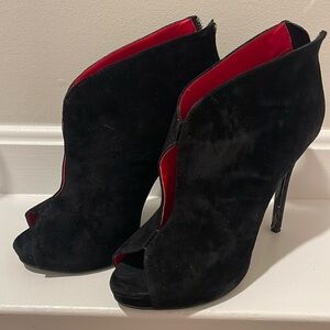 Black suede booties